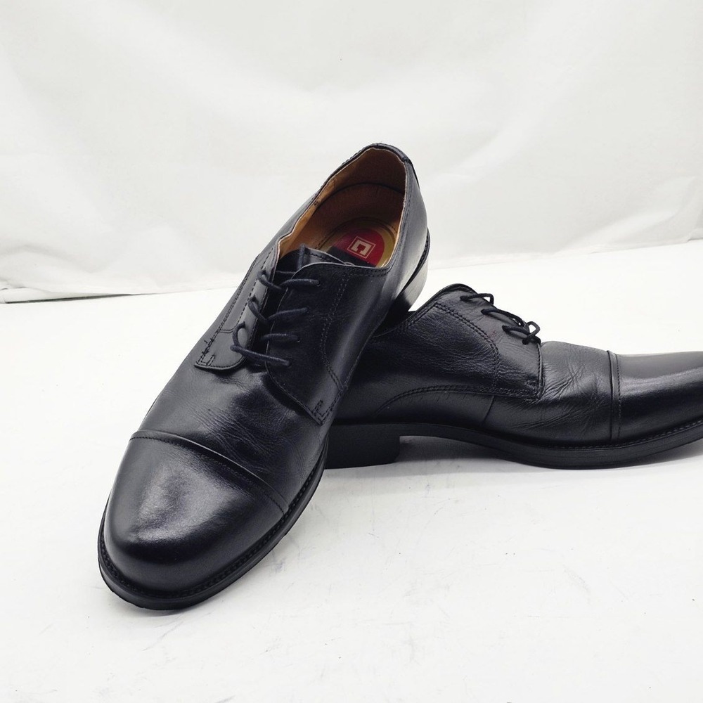 Chaps Dress Shoes Mens 10M Black Cap Toe Leather Oxfords 96-7704